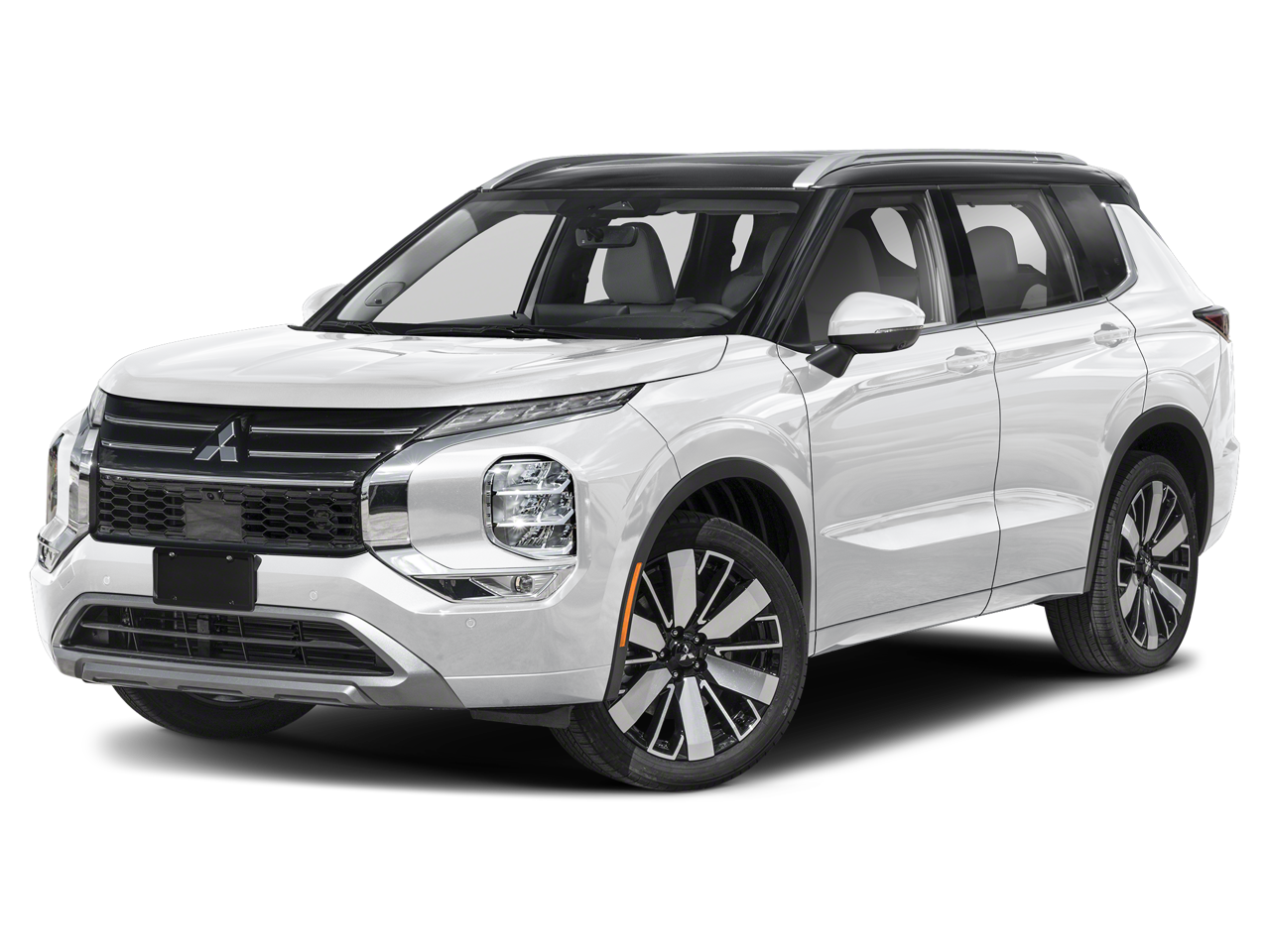 2026 Mitsubishi Outlander SEL in White Diamond/Black Roof — front three-quarter view