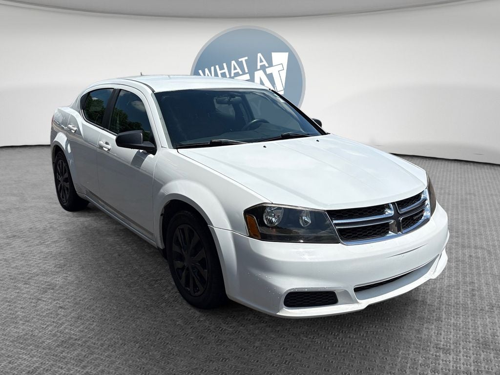 2014 Dodge Avenger SE in Bright White Clearcoat — front three-quarter view