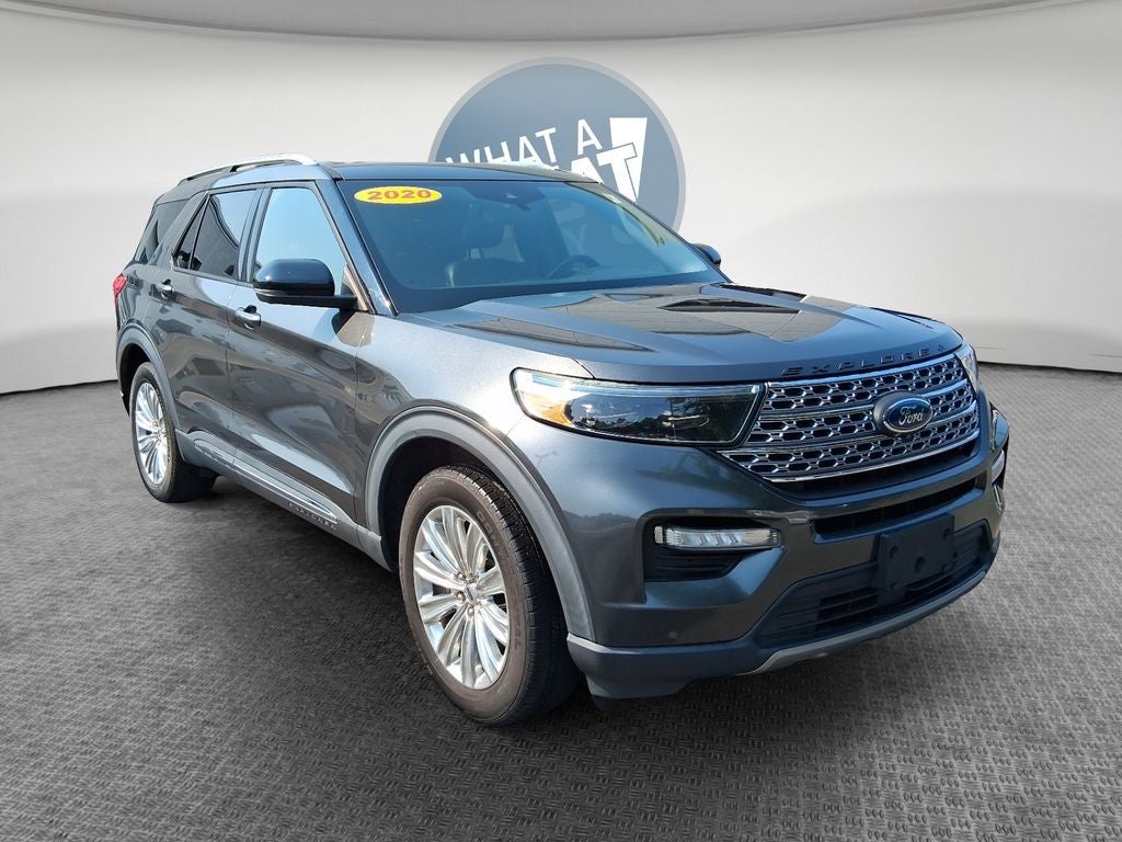 2020 Ford Explorer Limited in Magnetic — front three-quarter view